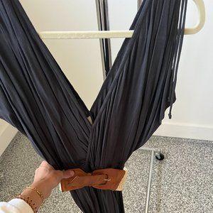 Charcoal Jersey Maxi Dress with Belt | Size S